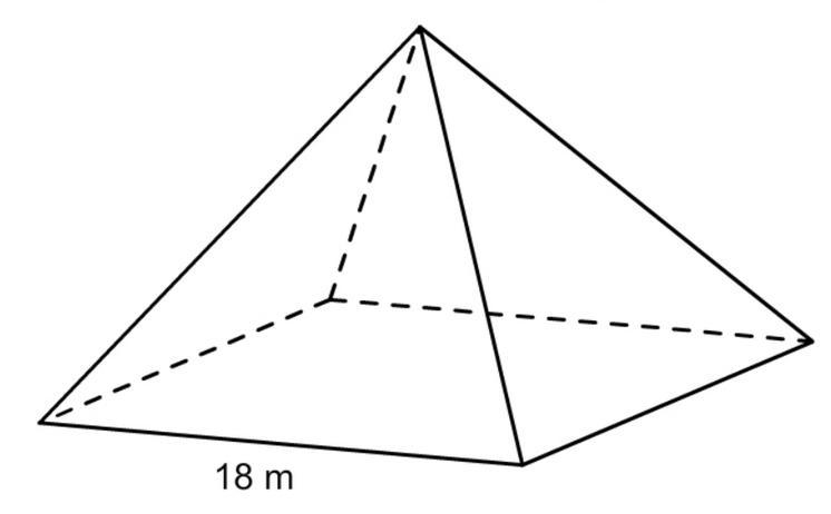 Find the S.A. of the pyramid, The lateral face of this square pyramid are all equilateral-example-1