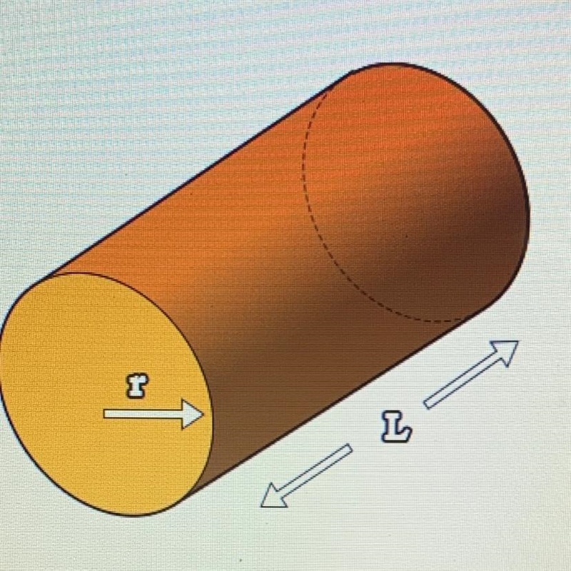 For this cylinder the radius = 6.8 inches and the height L = 14.2 inches. Which is-example-1