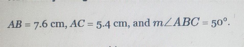 How many triangles can be constructed with the following measures? explain how you-example-1