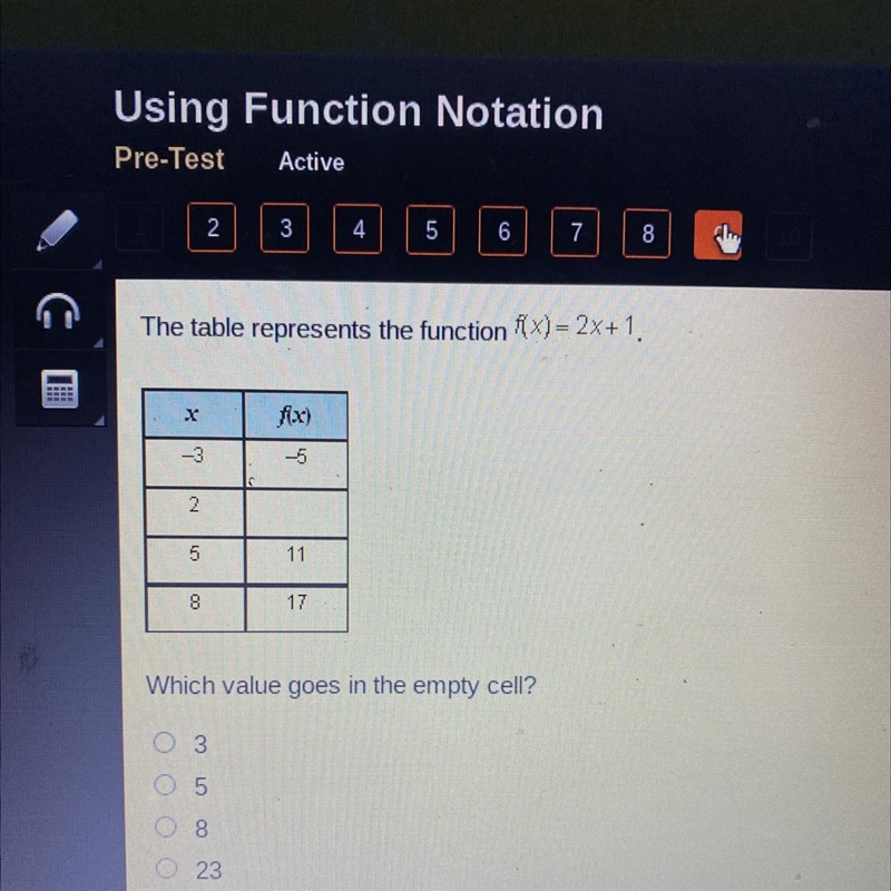 The table represents the function f(x) = 2x+1.-example-1