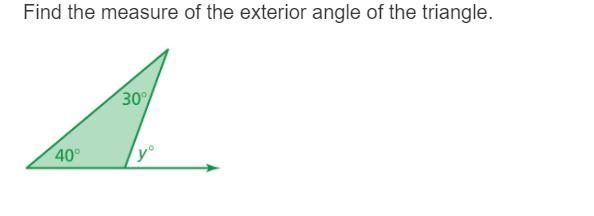 Need Help Please answer and Find the measure of the exterior angle of the triangle-example-1