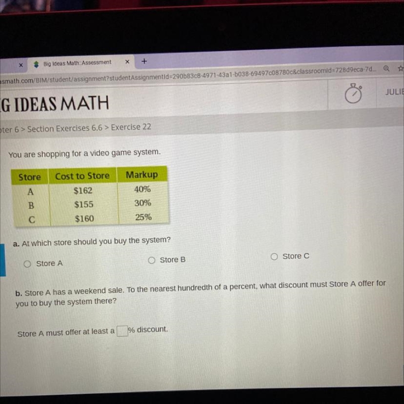 Please answer part A and B with an explanation (7th grade) 20 points!!-example-1