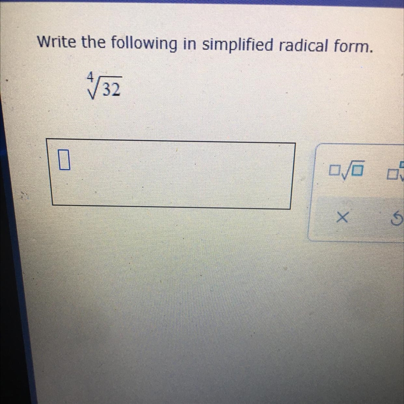 Write the following in simplified radical form.-example-1