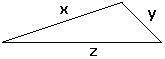 If side x has a length of 15 cm and side y has a length of 4 cm, then which value-example-1