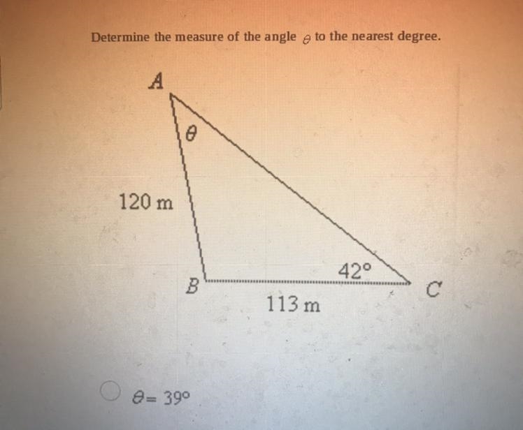 Someone help please 1= 39 degrees 2: 40 degrees 3: 41 degrees 4: 42 degrees-example-1