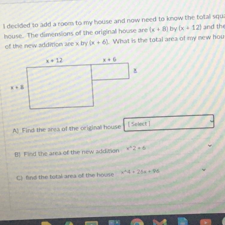 I decided to add a room to my house and now need to know the total square feet of-example-1