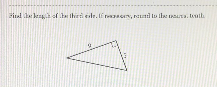 Find the length of the third side. If necessary, round to the nearest tenth.-example-1