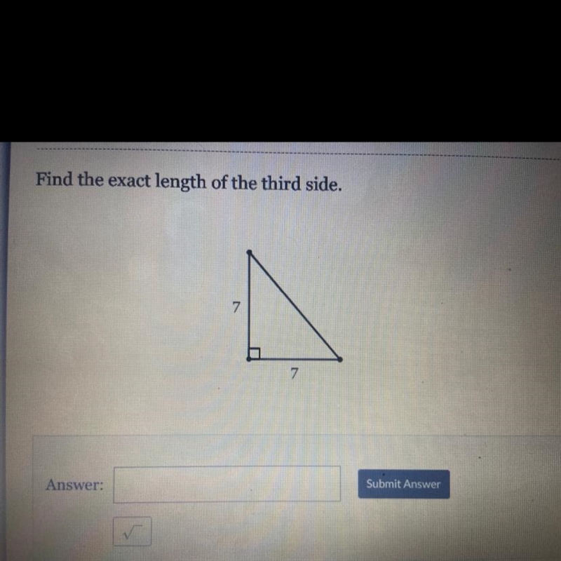 Find the exact length of the third side-example-1