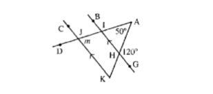 Solve for the unknown angle indicated by the variable m. Show all your steps.-example-1