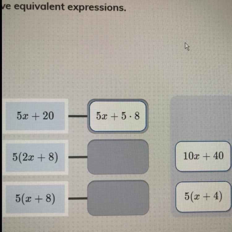 Please help!! Match the cards that have equivalent expressions.-example-1