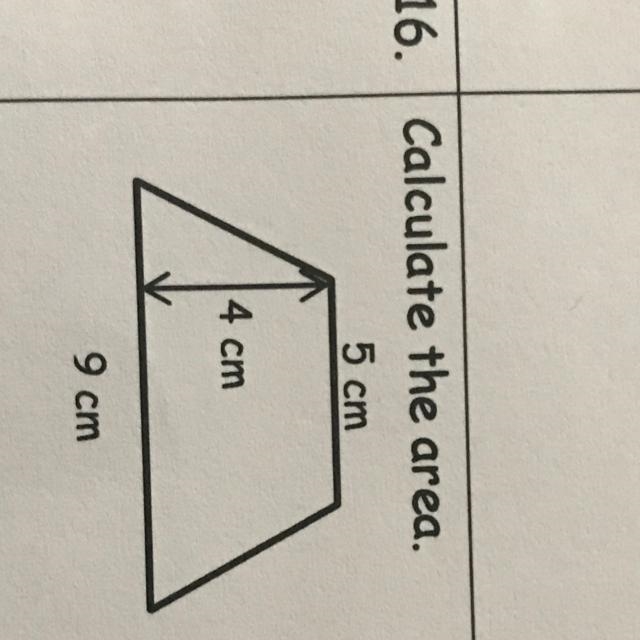 Calculate the area. 5 cm 14cm 9 cm-example-1