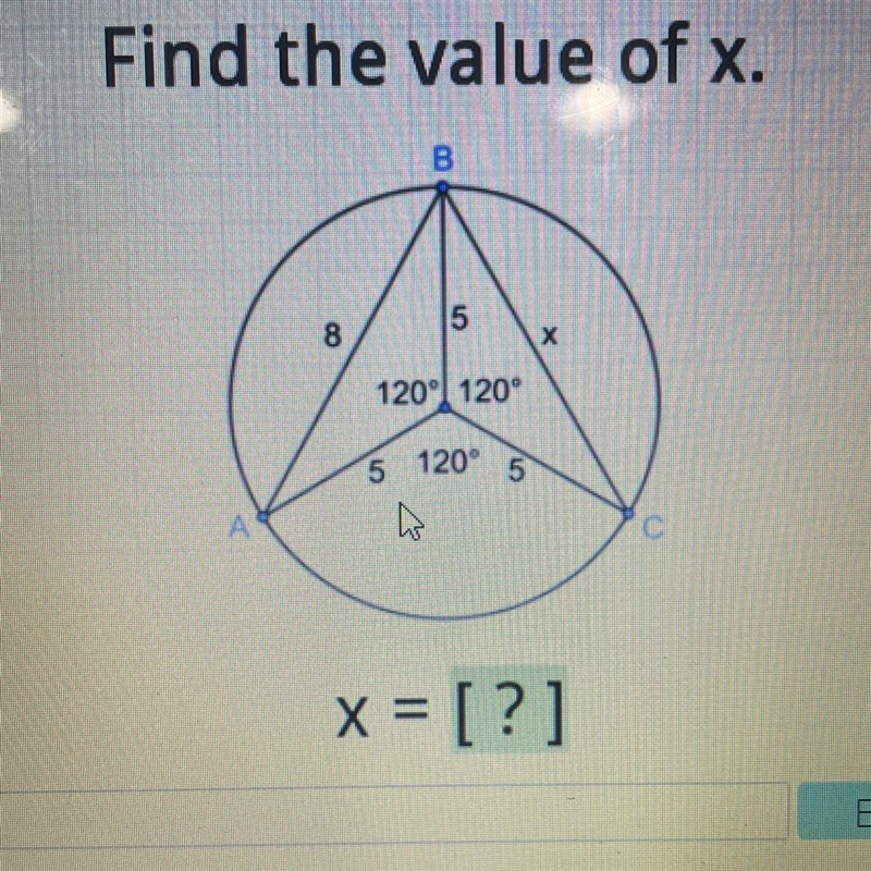 GEOMETRY HELP NEEDED!! find the value of x-example-1