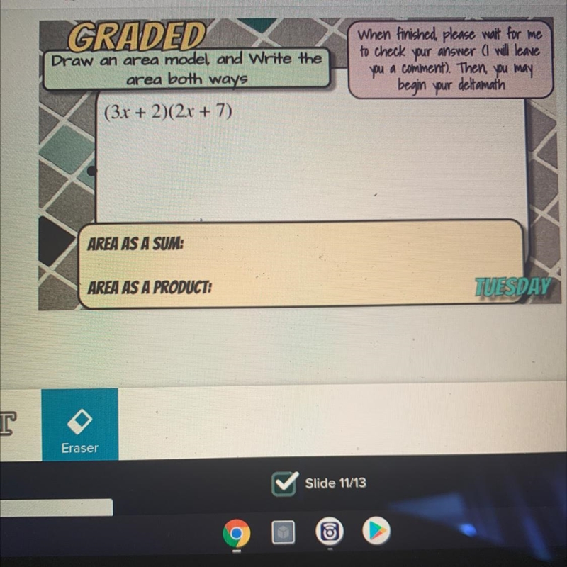 Plsss !! help me i need to find the area as a sum and area as a product. I need the-example-1