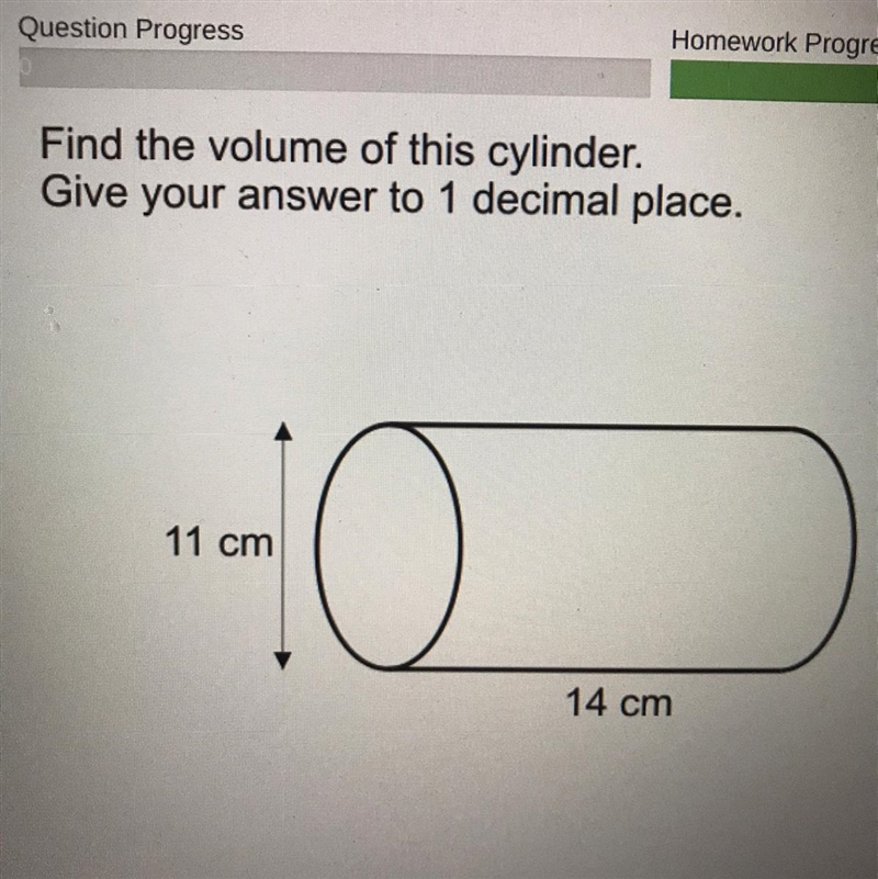 Find the volume of this cylinder. Give your answer to 1 decimal point-example-1