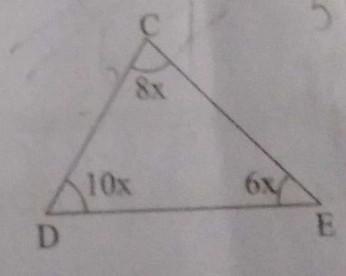 Find the value of x in each of the given triangles.​-example-1