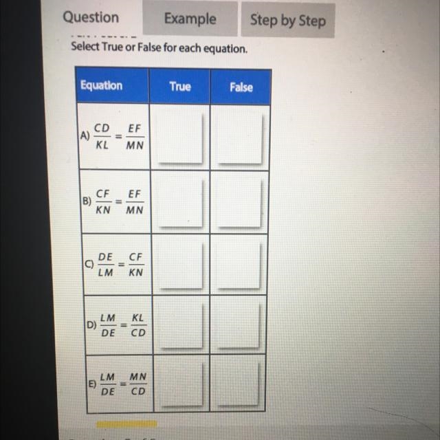 Pick true or false for each row-example-1