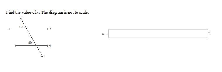 Find the value of x. The diagram is not to scale.-example-1