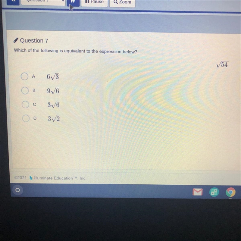 Which of the following is equivalent to the expression below?-example-1