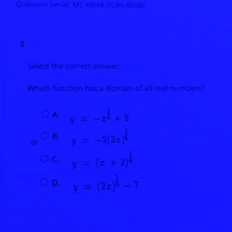 Which function has a domain of all real numbers￼ please answer accurately I need this-example-1