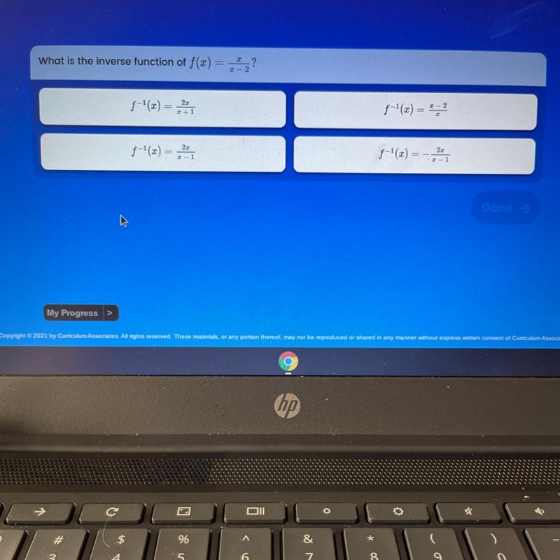 What is the inverse function of f(x) =x/ x-2-example-1