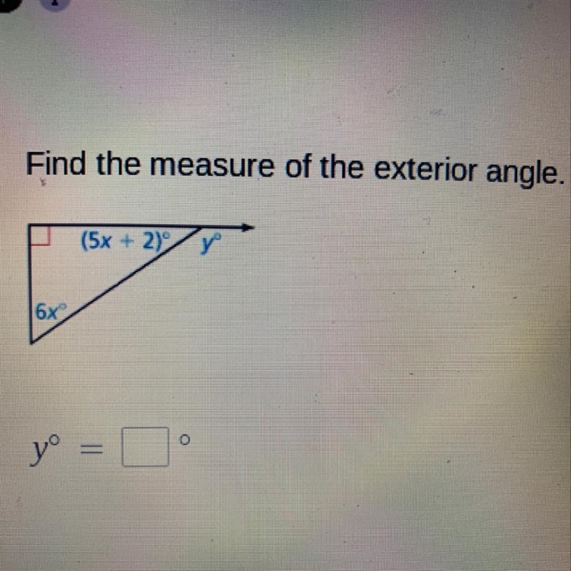 Find the measure of the exterior angle-example-1