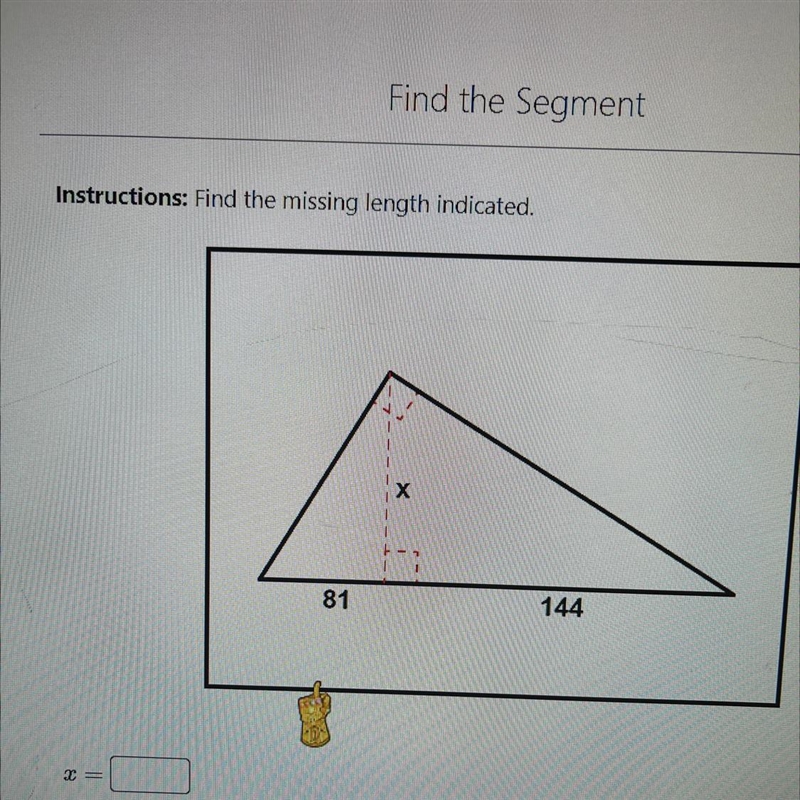 Find the missing length indicated.-example-1