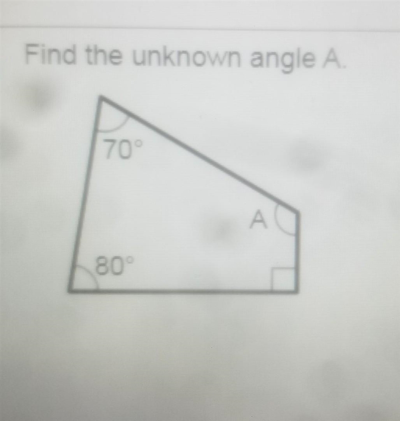 Find the unknown angle A​-example-1