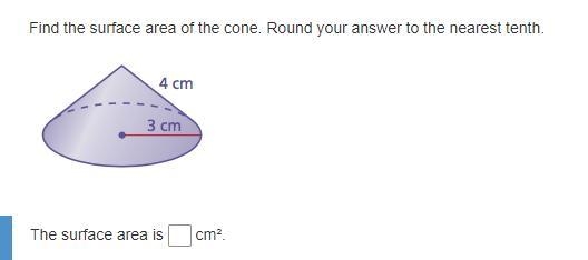 Find the surface area of the cone. Round your answer to the nearest tenth. BRAIN&gt-example-1