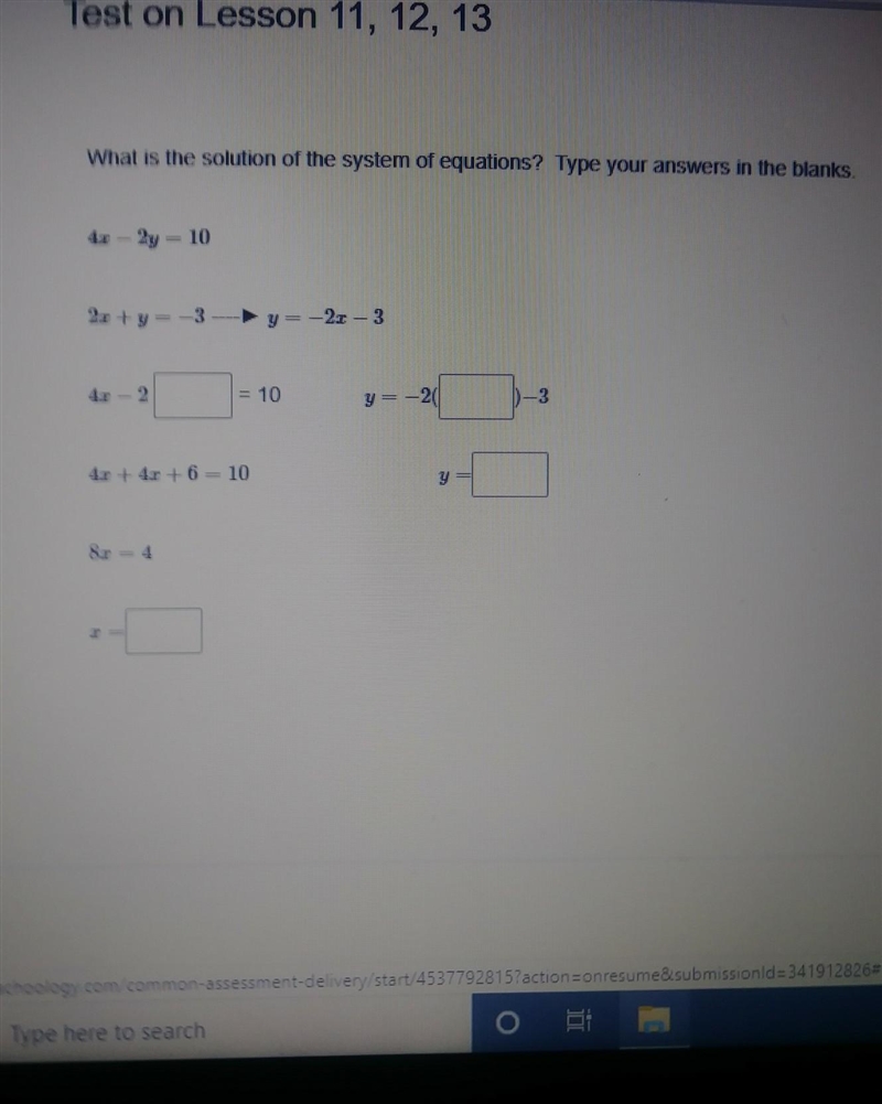 Help Me! ASAP! What is the solution of the system of equations? Type your answers-example-1