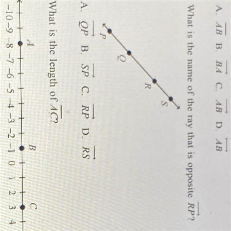 2. What is the name of the ray that is opposite RP?-example-1