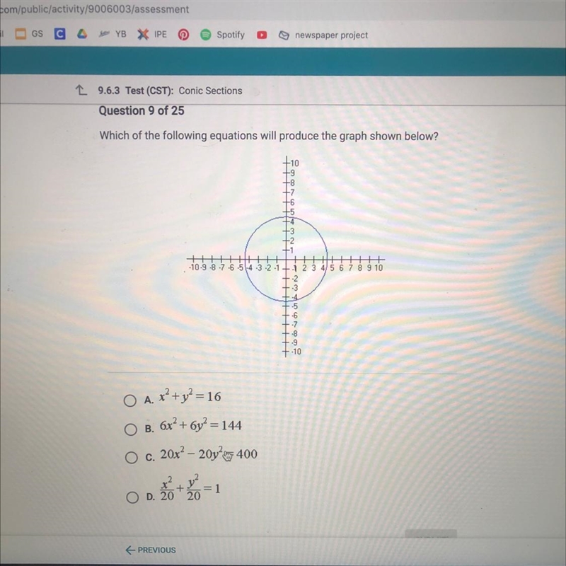 Which of the following equations will produce the graph shown below-example-1