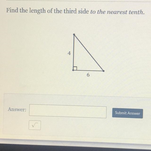 Find the length of the third side to the nearest tenth.-example-1