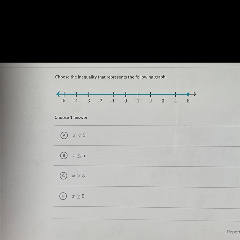 Choose the inequality that represents the following graph.-example-1