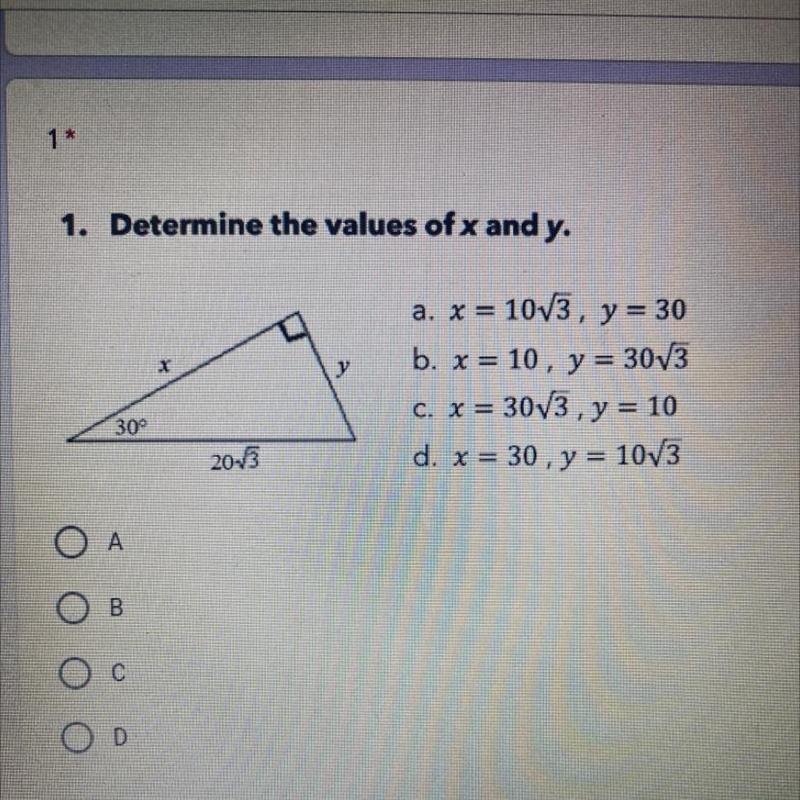 Determine the values of x and y.-example-1