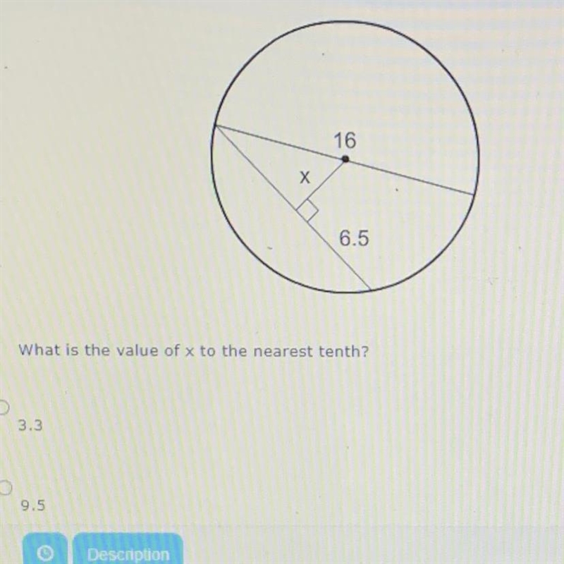 What is the value of x to the nearest tenth? A) 3.3 B) 9.5 C) 8.0 D) 4.7-example-1