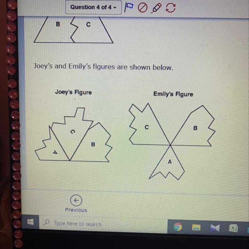 Who has created the correct figure and why? Joey, because the interior angles of the-example-1