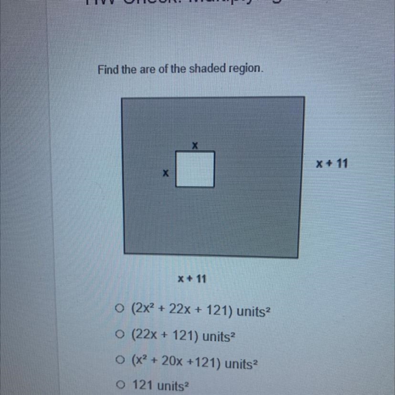 Find the area of the shaded region-example-1