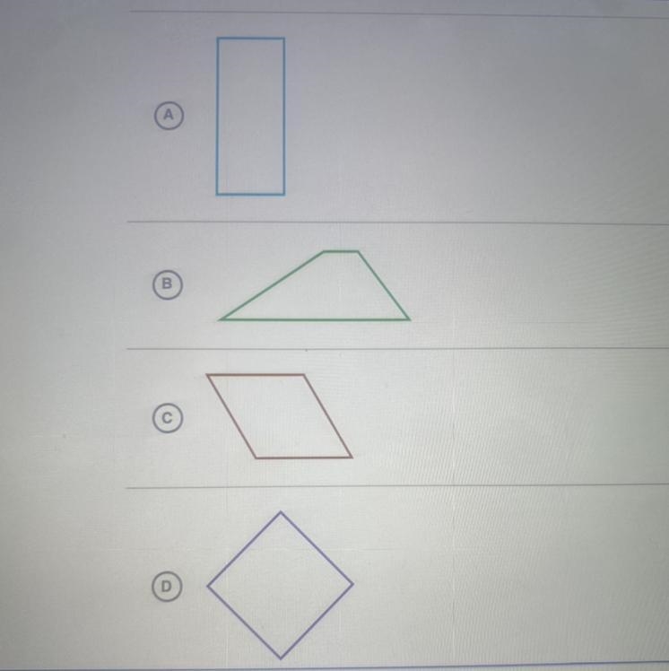 Which of the following shapes are rectangles? Choose two answers!!!! Please helpppp-example-1