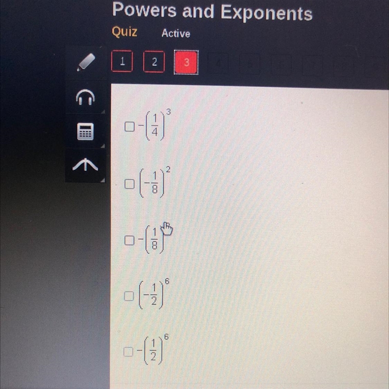 Which expressions have a value of 64? Check all that apply.-example-1