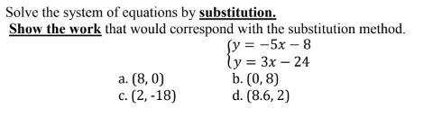 Solve the following system of equations by substitution-example-1