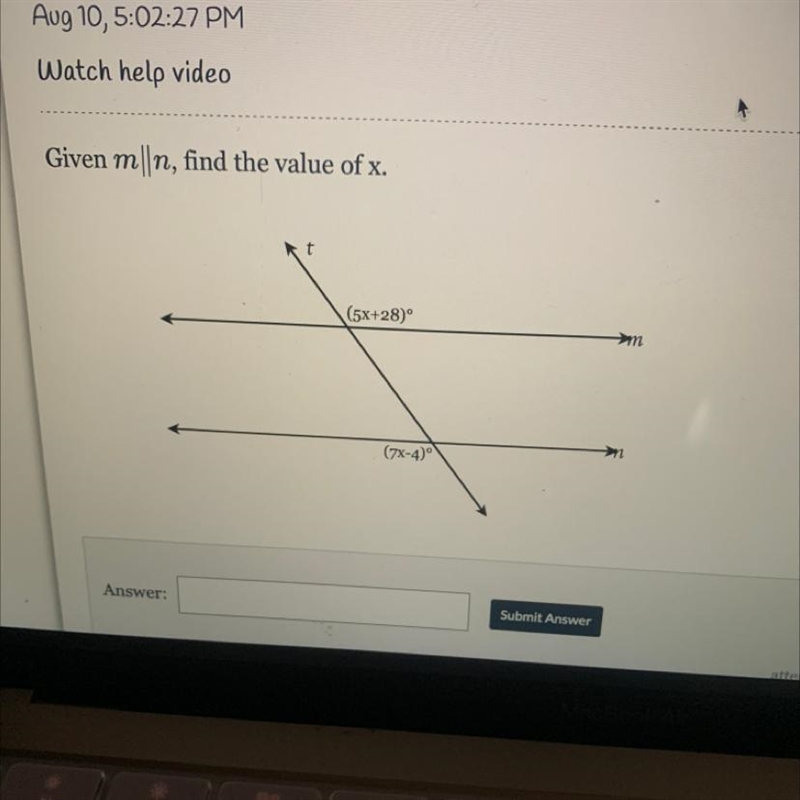 Given m||n, find the value of x-example-1