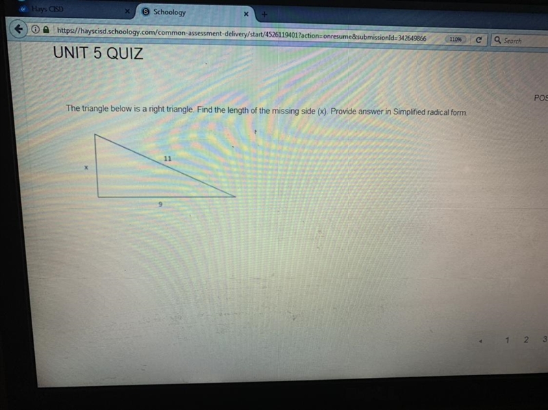 The triangle below is a right triangle Find the length of the missing side provide-example-1