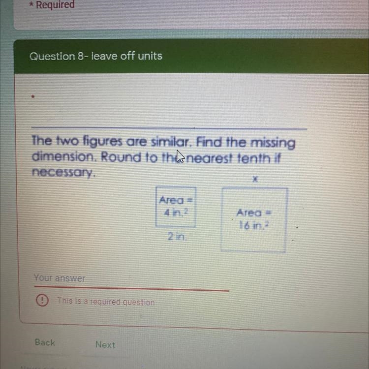 The two figures are similar. Find the missing dimension. Round to the nearest tenth-example-1