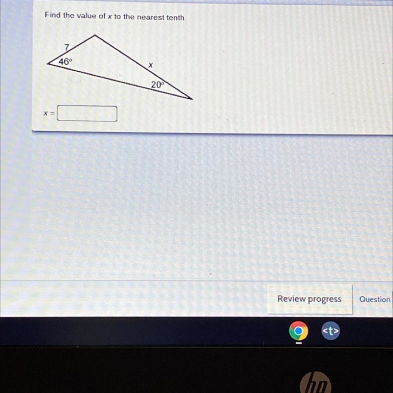 Find the value of x to the nearest tenth-example-1