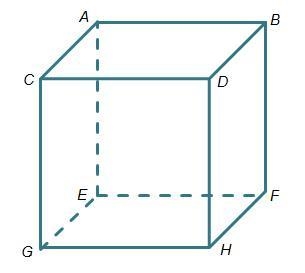 Which is a diagonal through the interior of the cube? AH BE CH FG-example-1