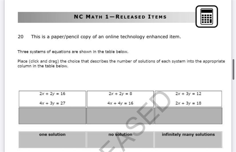 Please help Three systems of equations are shown in the table below-example-1