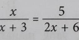 Solve the following quadratic equation: x/x+3 = 5/2x+6​-example-1