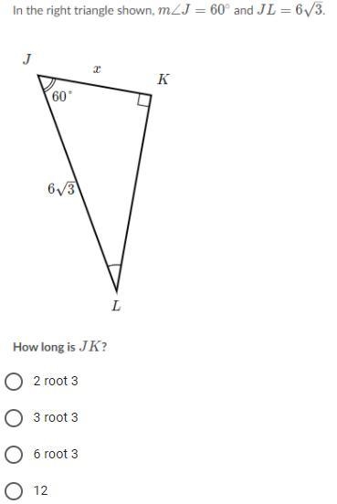 I need help ASAP. Thank you. Special right triangle.-example-1