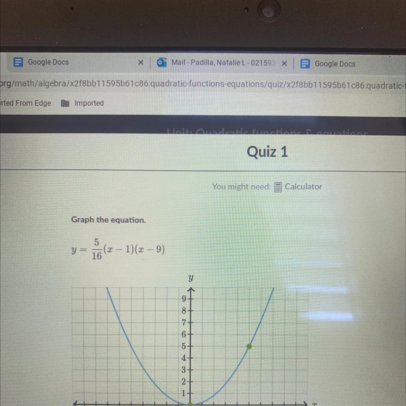 Graph the equation. y=5/17(x-1)(x-9)-example-1