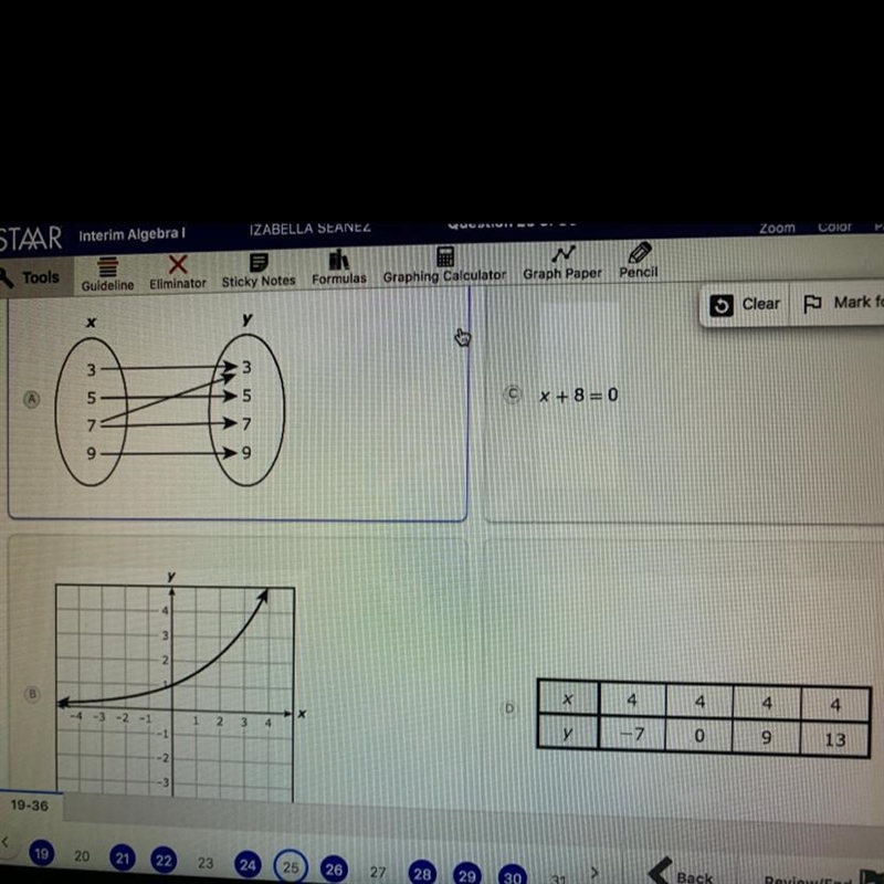 HELPPPPP PLEASEEEEE which representation shows y as a function of x?-example-1